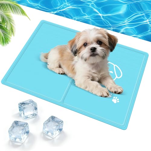 JONRRYIN Tappetino Refrigerante per Gatti e Cani, 50×65cm Tappetino Rinfrescante in Gel Fresco, Materassino Raffreddamento per Animali in Estate per Interni, Esterni e Auto, Cucce, Divani (S)