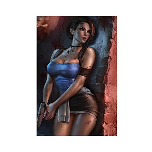 LINYUYI Poster Resident Evil Jill Valentine HD 4 sur toile pour décoration de chambre à coucher, paysage sportif, décoration de bureau, cadeau sans cadre : 30 x 45 cm