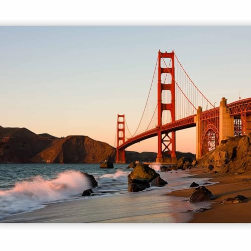 artgeist Wall Mural Bridge 118x91 in - XXL Non-Woven Wallpaper Fleece Wall Decor Photo Print Picture Image Design Home Decoration Architecture Golden Gate Bridge San Francisco 100404-92
