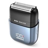 Men's Foil Shavers,Mini Electric foil Shaver for Men, Compact Face, IPX7 Waterproof Wet&Dry Cordless Razor, LED Display, USB-C Fast Rechargeable,Electric foil Shaver,3 Razor Rechargeable