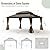 Domi 10' x 12' Hardtop Gazebo Permanent Metal Gazebo with Galvanized Steel Double Roof, Curtains and Netting for Party, Wedding, Outdoor Dining, Patio, Backyard, Brown