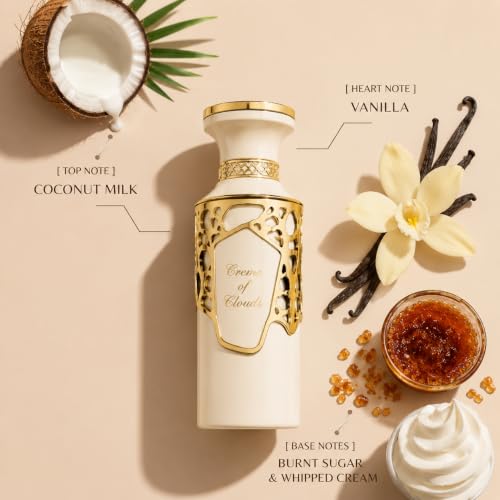 Image of Fragrance World Creme of Clouds Eau De Parfum 100ml | Unisex Perfume for Men & Women | Sweet Creamy Vanilla & Coconut Gourmand Fragrance | Whipped Cream & Burnt Sugar