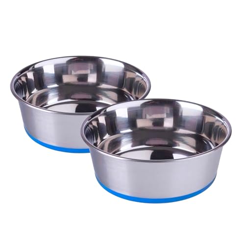 Pets Empire Heavy Dog Bowl | Dog Bowl Big, Dog Bowl Large Size |100% Silicon Bonded Rubber Base Stainless Steel | Dog Food Bowl | Feeding Bowls for Dog, Cats and Pet (Pack of 2 x 1600 ml) Pets Empire Heavy Dog Bowl | Dog Bowl Big, Dog Bowl Large Size |100% Silicon Bonded Rubber Base Stainless Steel | Dog Food Bowl | Feeding Bowls for Dog, Cats and Pet (Pack of 2 x 1600 ml)