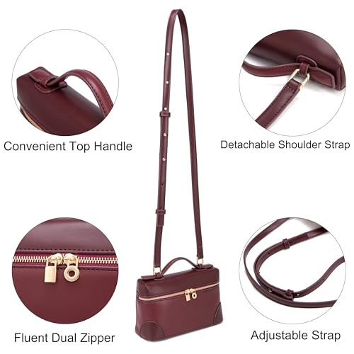Image of Rejolly Crossbody Bag for Women Small Top-Handle Leather Pouch Purse Shoulder Handbag
