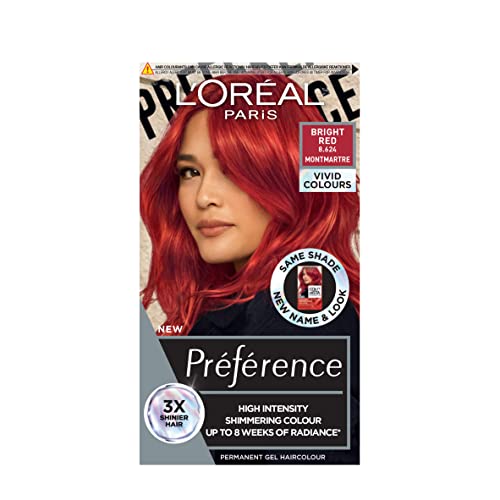 L'Oreal Paris L'Oréal Paris Tinta Permanente Per Capelli, Lucentezza E Colore Intenso A Lunga Durata, Fino A 8 Settimane, Vividi Preferiti (Colorista), Rosso Brillante 8.624, Confezione X1