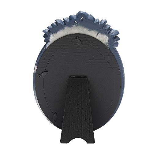 Navy Blue Oval Vintage Picture Frame 5X7 Inch Antique Tabletop Elegant Photo Frame , Flower Textured Hand-Crafted Resin Picture Frame For Home Decor #TOP6