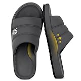 VeraCosy Men's Open Toe Slippers Breathable Soft Corn Knit Memory Foam House Shoes with Indoor Outdoor Non Slip Sole Light Gray,10-11 UK