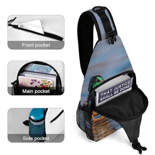 Snowy Owl And Stars Sling Bag for Men Women - Adjustable Crossbody Chest Backpack, 15" Travel Hiking Fanny Pack4