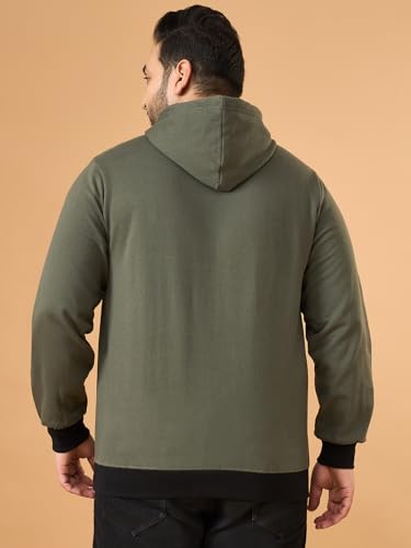 Sweat-shirt à manches longues homme grande taille vert olive confortable