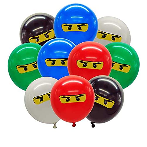 Sinwind Ninjago Luftballons, 50pcs Kindergeburtstag Party Deko Helium Balloon, Farbige Geschmacklose Luftballons, Ninjago Geburtstagsdeko Geeignet für Kindergarten, Familie, Indoor-Geburtstagsfeier Cover