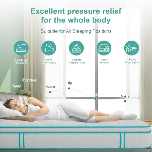 Full-Mattress-Medium-Firm-Hybrid-Mattress-with-Premium-Foam-and-Wrapped-Pocket-Coils-for-Motion-Isolation-Innerspring-Full-Size-Mattress-in-a-Box-10-Inch-Full Full Mattress Medium Firm Hybrid Mattress with Premium Foam and Wrapped Pocket Coils for Motion Isolation Innerspring Full Size Mattress in a Box 10 Inch Full