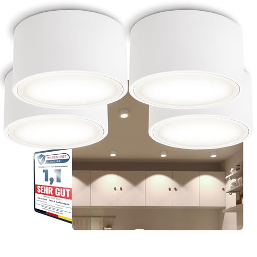 SSC-LUXon CELI-X Aufbau Spot LED flach weiß 4er Set große Lichtfläche...