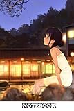  Notebook: Anime Girl Sitting By Peaceful Lit Creek , Journal for Writing, College Ruled Size 6\" x 9\", 110 Pages