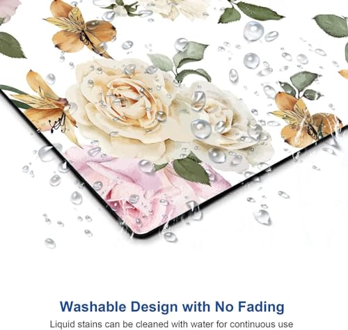 Image of Premium-Textured Mouse Pad, Non-Slip Rubber Base Mousepad for Laptop, Computer & PC, 9.5x7.9 in - Enhanced Precision, Ergonomic Comfort, Ideal for Gaming & Office (Roses Flower)