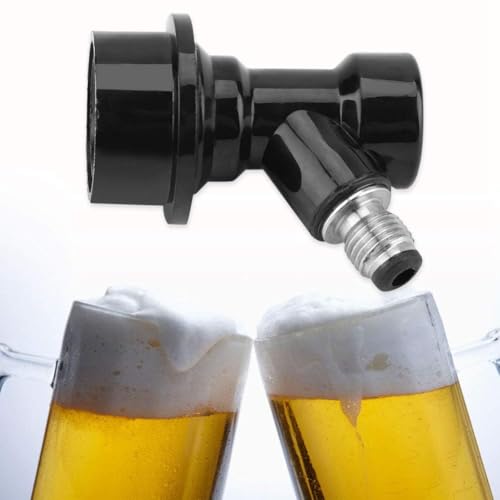 2 Stück Ball Lock Disconnects Kit Biertrenner für Homebrew Beer Soda Corny Keg Liquid Connectors, 1/4 Barb Ball Lock Liquid Disconnect 1/4 Barb mit Bierdrehmuttern(Schwarz)
