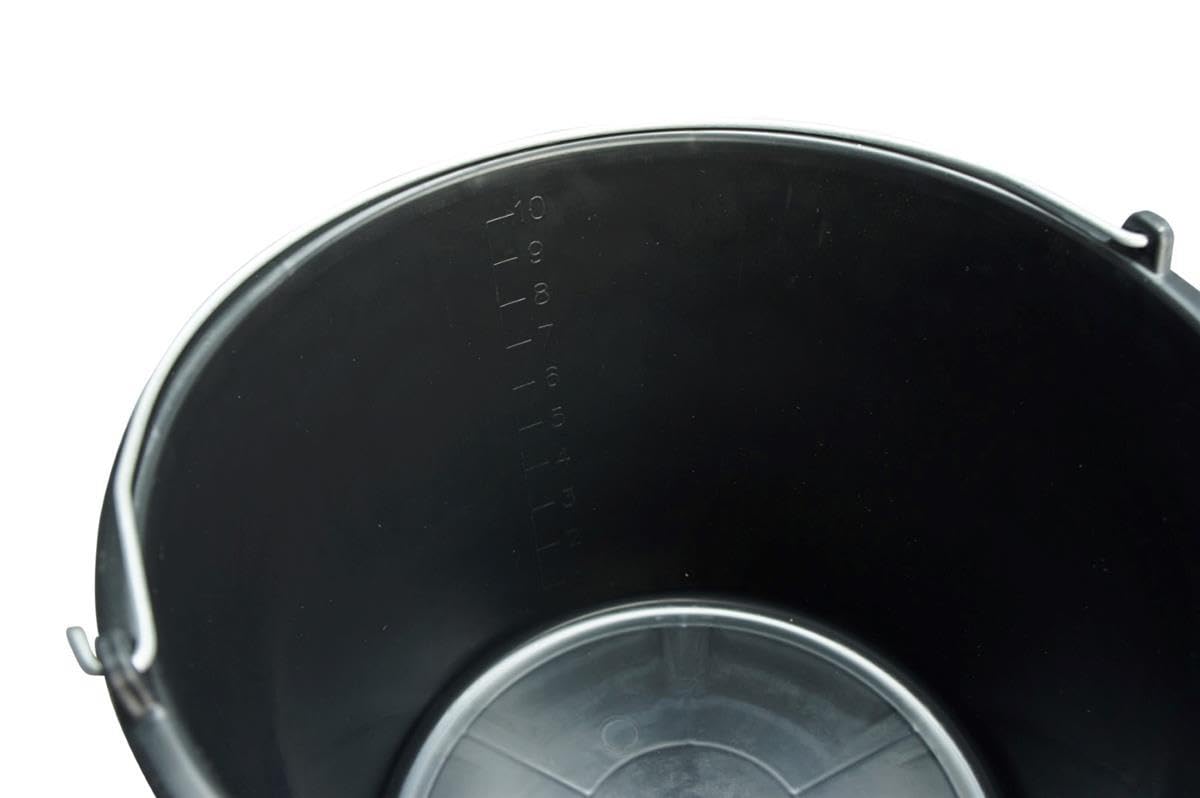 BRESKO Baueimer 5-20 L Eimer Mörteleimer Kübel Wassereimer Putzeimer Schwarz Mörtelwanne Maurereimer Maurerwanne Baukübel Mörteileimer Zementkübel Garteneimer (10 Stück, 20 Liter)