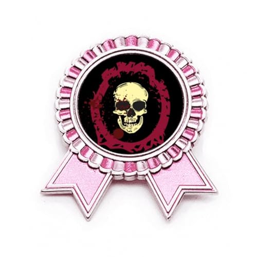 Broche ronde Halloween rose en métal pour sublimer votre look de soirée