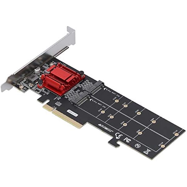Semme Dwuportowa Karta rozszerzeń PCIE 3. M.2 NVMe SSD z Mocowaniami do Szybkiego Rozwiązania Pamięci Masowej