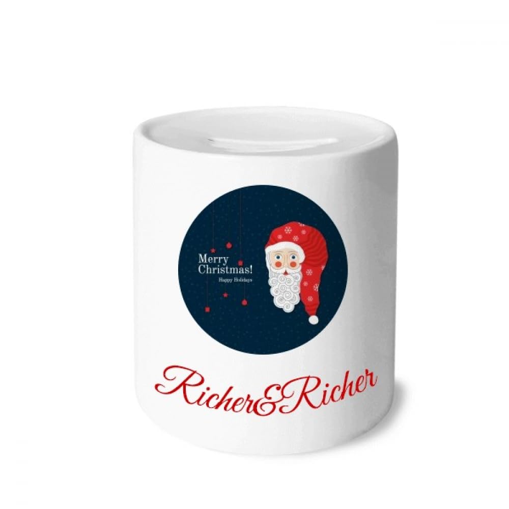 Tirelire Santa Claus Merry mas en céramique rouge pour économies de Noël