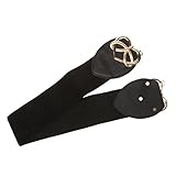  Herz Form Damen Elastischer Taillengürtel Stretchgürtel Breiter Hüftgürtel Gürtel Waistband - Schwarz, one size