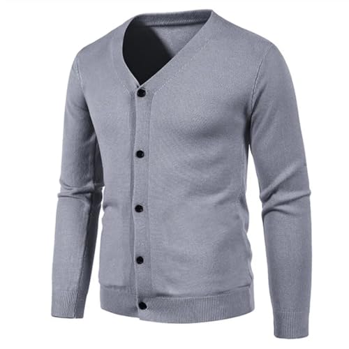 Men's Autumn V Neck Sweater Knitted Slim Fit Solid Color Casual Cardigan Long Sleeve Korean Style Sweaters3