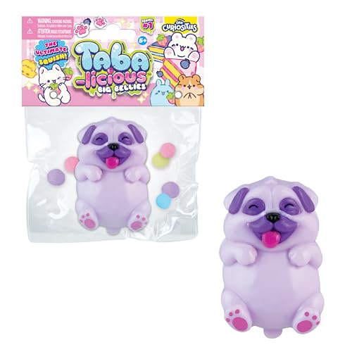 ORB Tabalicious Big Bellies TABA Squishy Dog Toy - Cute, Sticky TABA Big Bellied Happy Pug Dog Squishy - Adorable Animal Themed Stress Ball Squishies - Fidget, Stress Relief Toys for Kids and Adults