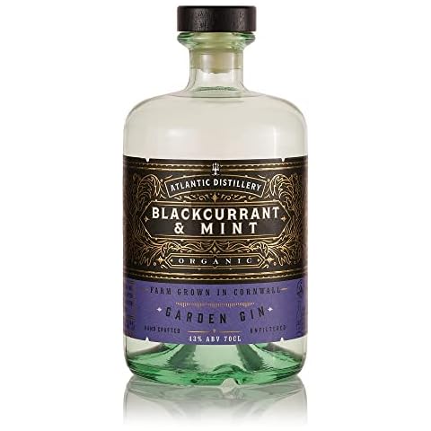 Atlantic Distillery - Organic Blackcurrant & Mint Garden Gin 70cl 43% ABV. Produced and Bottled in Cornwall Cover