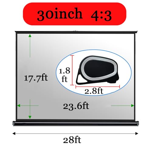 Pantalla de proyector portátil plegable antiarrugas 4:3/16:9 con soporte, ligera y duradera, pantalla de película al aire libre 4K HD con bolsa de transporte (30in/4:3) miniatura 7