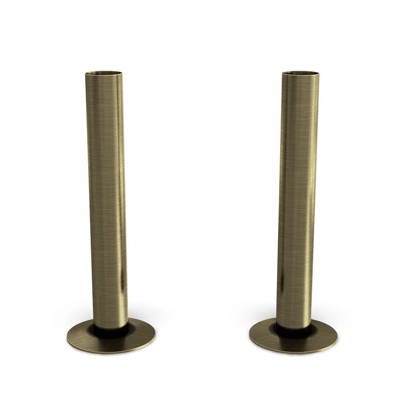 UK Radiators Antique Brass Radiator Pipe Sleeve - Brushed Antique Brass Finish - 130mm Brass Pipe Sleeves - Perfect Addition to Any Interior Design