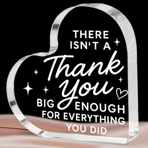 Placa de Acrílico Transparente en Forma de Corazón para Agradecimiento miniatura 1