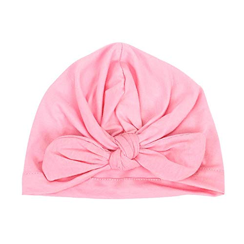 DokFin Sombrero de Hospital para bebé niña, Sombreros de bebé para niñas con Lazo Turbante Diadema bebé niña, 3-12 Meses Rosa Rosa