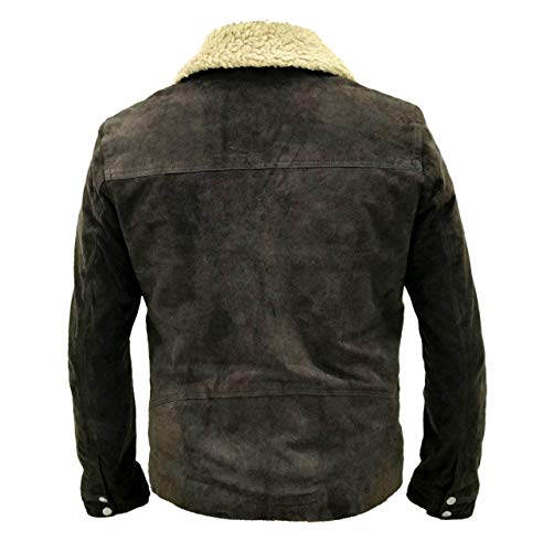 Walking Dead Season 7 Dead Rick Grime Dark Brown Real Suede Winter Leather Jacket3