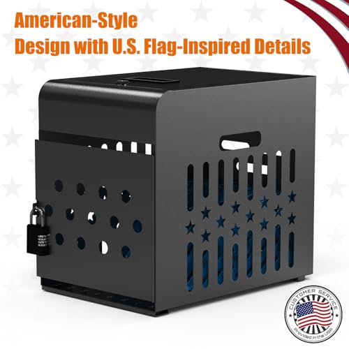 8 Tablet Charging Station Lock Box - Fits 14" Screen, Steel Case & Lockable Door,2 Keys Included - for Chromebook,ipads,Laptop and Tablets - Ideal for Offices, Classrooms and Hospitals(Black)