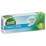 Seventh Generation Chlorine Free Organic Cotton Tampons, Super, non-applicator, 20-count packages (Pack of 12) (240 tampons)
