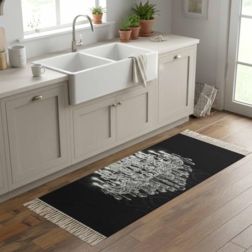 Kitchen Runner Rugs, Retro Crystal Chandelier 2'x5' Throw Rug with