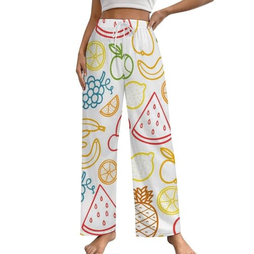 Vêtement de nuit fruit coloré pour des soirées cocooning en pantalon de pyjama femme