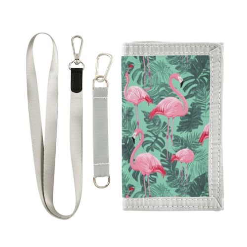 Wusikd Pink Flamingo Kids Wallet for Boys Girls Toddler Trifold Wallet Novelty Wallet for Teens Women Men
