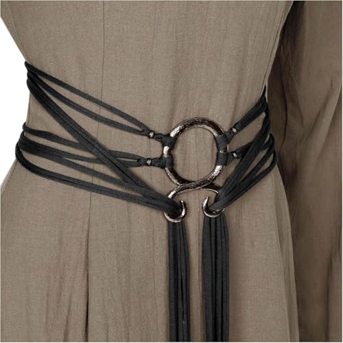 ZMDMAH Cinturón de cintura con nudo retro para mujer, vintage, medieval, vikingo, accesorio de costumbre, cinturón ajustable para vestido renacentista y cosplay