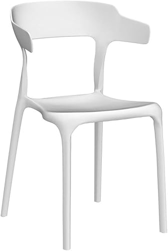 Miniatura 4 de Novogratz Poolside Collection, Felix - Sillas de comedor apilables para interiores y exteriores, paquete de 2, color blanco