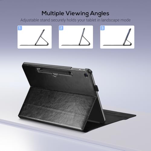 ProCase Premium PU Leather Folio Stand Case for Surface Pro 12", Black - image 4