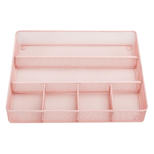 Annova Desk Drawer Organizer/Storage Tray, Metal Mesh with Dividers for Pens Desktop Accessories, Bathroom, Kitchen - Image 3