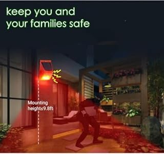 HULPPRE Solar Outdoor Motion Sensor Alarm-129db Loud Siren Lamp Noise Maker, 4 Working Modes Strobe Light with Remote,Say Goodbye to The Unwanted Explorers