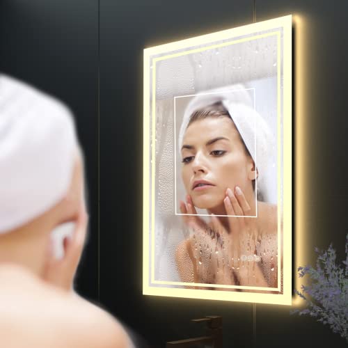LUVODI-Espejo-Bano-con-Luz-Led-60×80-cm-Espejos-de-Bano-Pared-Antivaho-Moderno-Rectangular-sin-Marco-Inteligente-con-3-Colores-de-Luz-Interruptor-Tactil-Regulable-para-Tocador-Salon-Lavavo