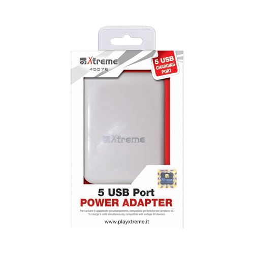 Xtreme 45576 Alimentatore Usb 5 Porte, Da Rete Domestica 220 Volt Dotato Di 5 Uscite Usb 2.0, Cavo Alimentatore A Corredo 6,1 A - 2