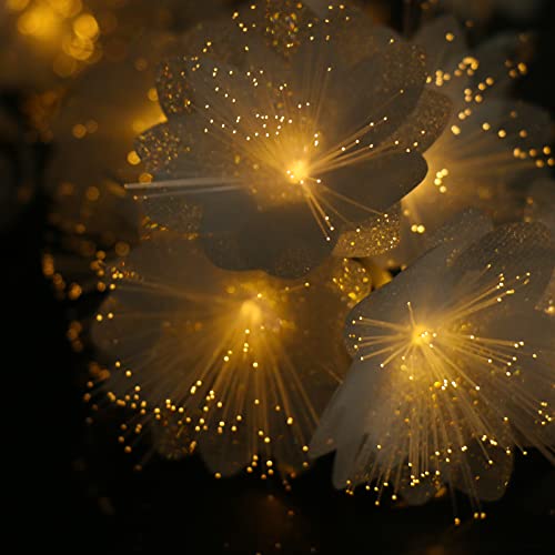 Tiansheng Fiber Optic Flower String Light, 14Ft 20 Led Flower Light Waterproof, Battery Powered Suitable For Bedroom, Christmas Tree, Garland, Wedding Party, New Year, Garden Romantic Decor-Warm Light #TOP2