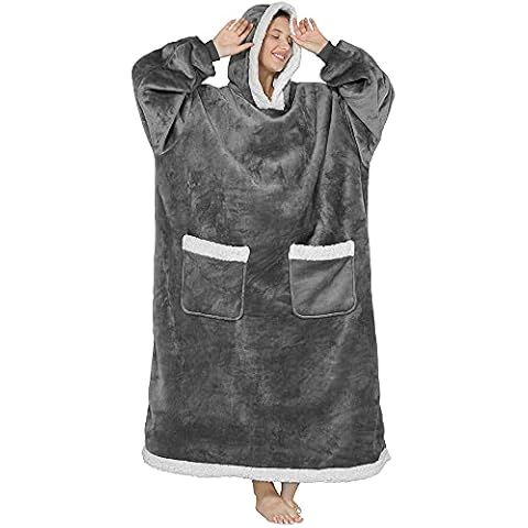 Lushforest Oversized Hoodie,Hoodie Blanket Super Soft Warm Comfortable,Sweatshirt Blanket for Women Men One Size Fit All Cover