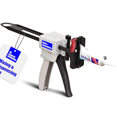 SoKalChw Pistola de pegamento de tubo de pasta de dientes 704, pistola de pegamento manual de silicona, extrusora manual selladora, pistola de mezcla y dispensación