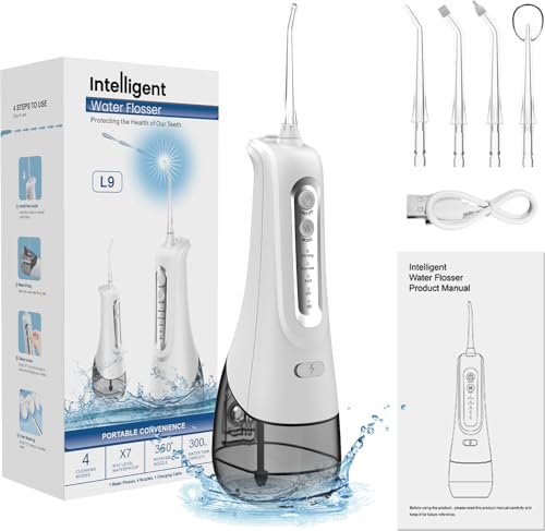 Cordless Water Dental Flosser Teeth Pick Portable Rechargeable Flossers Oral Irrigator with 4 Modes,IPX7 Waterproof Floss for Deep Cleaning and Gum Care,Ideal for Home Use, Daily Shower, and Travel
