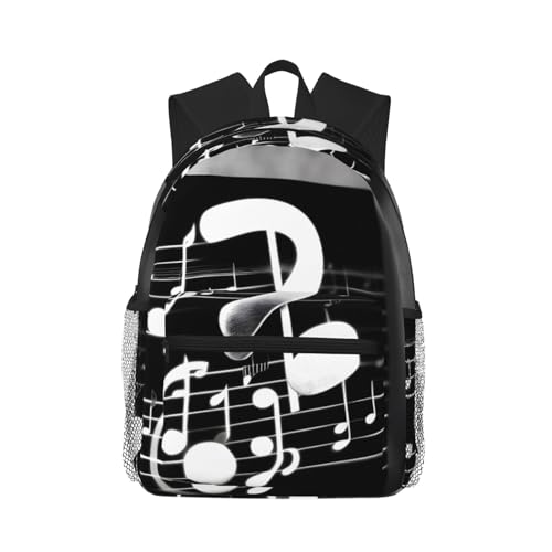 Sac à dos ordinateur 15,7 pouces EdWal imprimé notes de musique noir et blanc élégant