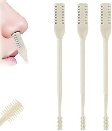 Cortador de pelo nasal 2 en 1 para mujeres y hombres, herramienta de eliminación de nariz giratoria de 360, cuchillo de doble cara para la nariz,